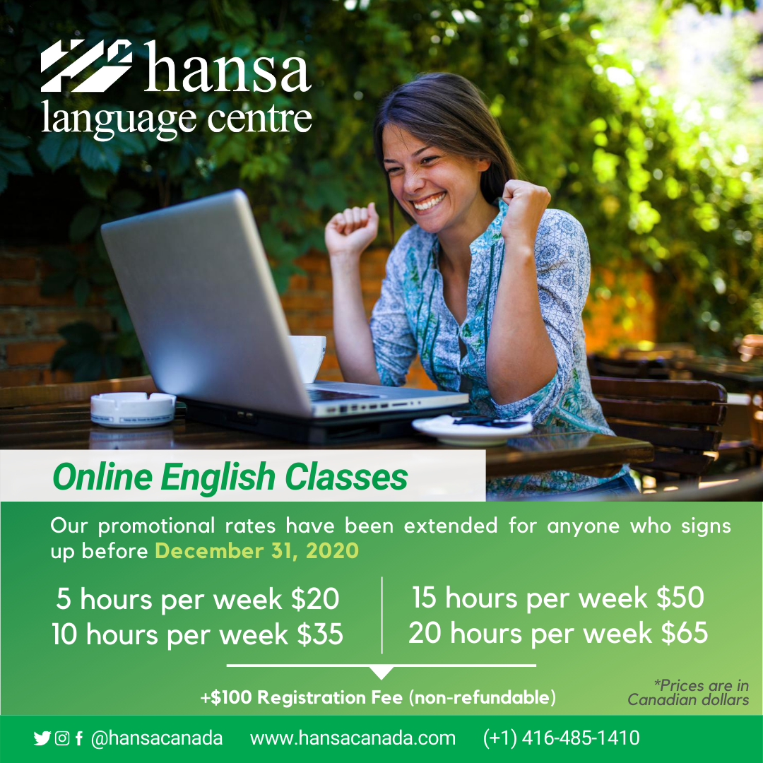 Hansa News Online, online classes, hansa online, english classes, english online, english class,